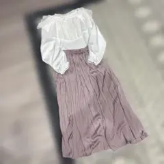 INGNI プリーツロングスカート ピンク フリルトップスセット