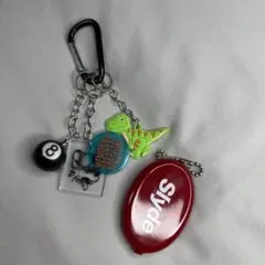 恐竜、ビリヤードの玉、アクリルのキーホルダー ＆Slydeのコインケースセット