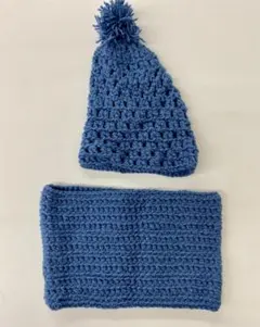 スヌード＆ニット帽(ブルー)