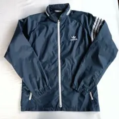 adidas デサント製 ナイロン ウィンドブレーカー トレフォイル L