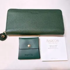 新品　美品希少　BARCOS グリーン レザー 長財布　2点セット