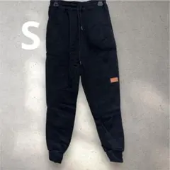S 黒 ブラック 裏起毛 ジョガーパンツ スエット 厚手 極暖 メンズ 新品