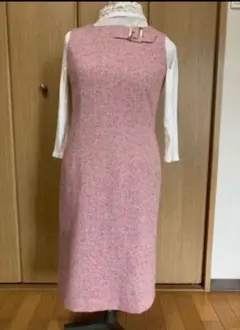 美品ワンピース　9AR 上品モダン ラインが綺麗　大正昭和レトロ　春色