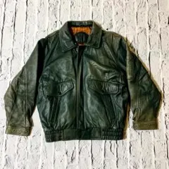 本革レザージャケット グリーン カーキ A-2風 フライトジャケット メンズ 革