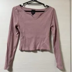 GAP リブ素材 Vネック長袖Tシャツ XS