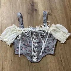 シーイン　花柄オフショルトップス