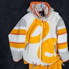 オレンジ/ホワイト スノーボードウェア