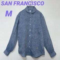 美品 SF サンフランシスコ リネン100% シャンブレーシャツ M 聖林公司のサムネイル