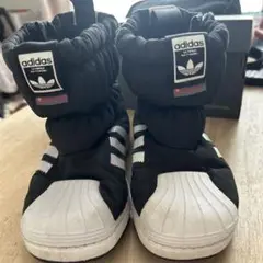 adidas ブラック ブーツ スリーストライプス19センチ