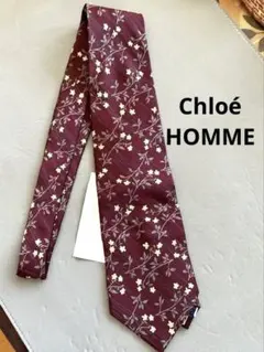 【極美品】 Chloé HOMME ★クロエオム小花柄ネクタイ シルク100%