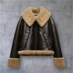 完売モデル♡ZARA ダブルフェイスショート ボアジャケット XS レザー