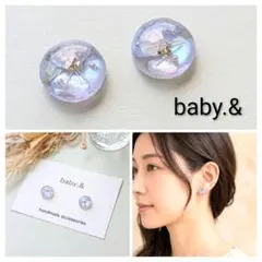 【№015】 レジンピアス イヤリング ハンドメイド パープル