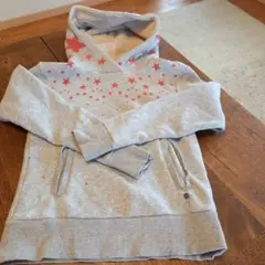 アディダス　裏起毛トレーナーパーカー♪グレーに赤の星模様♪