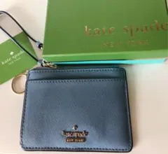 ケイトスペードNY/ストラップ付き パスケース ブルー