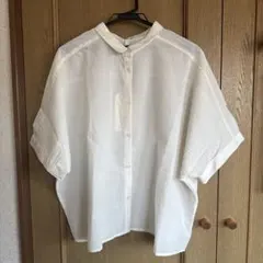 ホワイト 半袖 シャツ　しまむら　LL