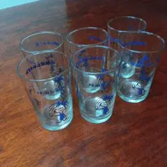レトロ　サントリー当時物　キャラクターイラスト付きグラス 6個セット