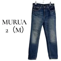 【美品✨】MURUA ムルーア 2（M）ダークブルー ストレートデニムのサムネイル