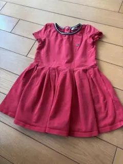 トミーヒルフィガー 赤 半袖ワンピース 104