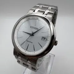 完動＆2次電池交換済 CITIZEN エコ・ドライブ 電波ソーラー メンズ 