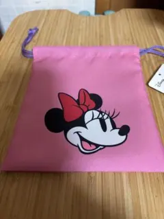 ミニーマウス ピンク巾着袋