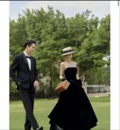 値下げ！前撮りセット♡ブラックドレス・帽子・グローブ♡美品