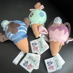 新品タグ付き⭐︎ディズニー スティッチマスコット Chill mint 3種セットのサムネイル