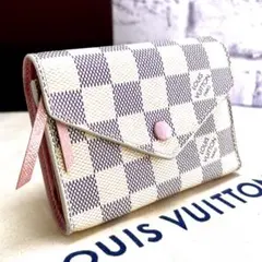 ルイヴィトン ダミエアズール ポルトフォイユ ヴィクトリーヌ ローズバレリーヌ