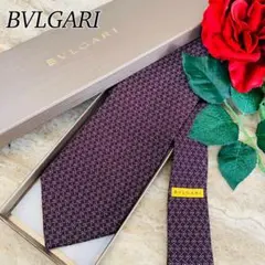 N520 美品 ブルガリ イタリア製 シルク100% ドット柄 ネクタイ メンズ