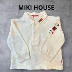 ミキハウス　80cm ホワイト 長袖 ポロシャツ