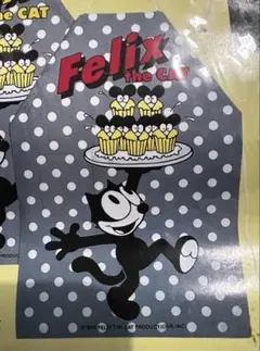 昭和レトロ　エプロン Felix the Cat 手作りキット　グレー✖️レッド