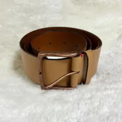 レザー ベルト ブラウン ユニクロ イネス キャメル レザーベルト 太め
