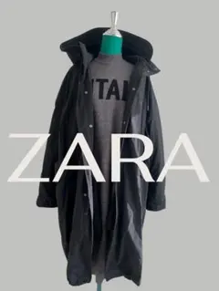 ZARA ブラック モッズコート　キルティングインナー付き