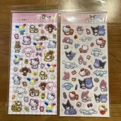 ［正規品］サンリオ　ラメ入り樹脂もりシール　2種セット