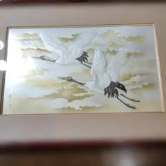 銅板彫刻 彫金 鶴亀 純金 純銀 芳光作 - メルカリ