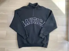 ノーティカ ハーフジップスウェット ダークグレー　古着　オーバーサイズ