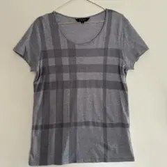 廃盤　バーバリーロンドン チェック　Tシャツ グレー系　シャドーチェック M相当