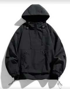 ブラック　ナイロンジャケット　ユニセックス　アウトドア