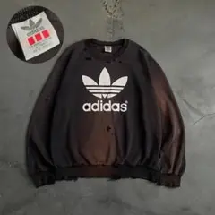 90's adidas “デサント”短丈“両面”フェード boro sweat