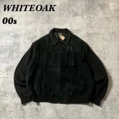 00sWHITEOAK本革スエードレザーニット切替ジップブルゾンブラック黒
