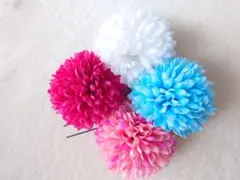 花モチーフ 髪飾り 4個セット