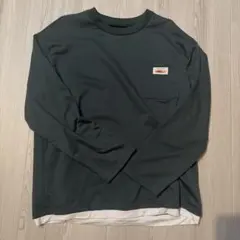 ダークグリーン 長袖 トレーナー ポケット付き