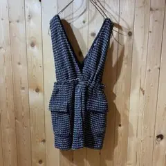 ss4669 ZARA ザラ ツイード ジャンパースカート 黒 M