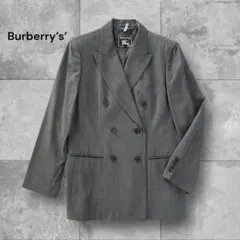 【美品】Burberry テーラードジャケット ダブル グレー 大きいサイズ