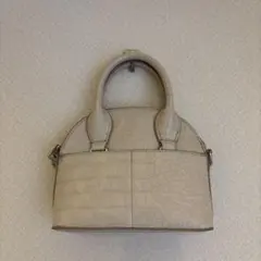 ベージュ クロコダイル風合皮 ショルダーバッグ