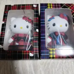 ハローキティ チェック柄ドレス フィギュア 2体セット