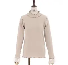 axes femme メローリブタートルインナー　ベージュ