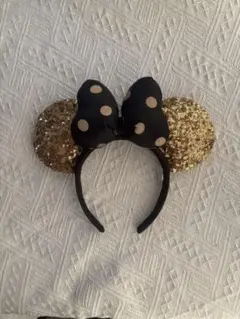 ミニーカチューシャ ゴールド スパンコール ディズニーランドディズニーシー