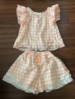 【メゾピアノ】セットアップ 120 130 おしゃれ着 会食 半袖 キュロット