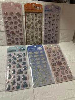 ぷくっとシールサンリオ 6枚セット　キティハンギョドンクロミマイメロシナモン