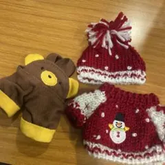ぬいぐるみ用コスチューム⭐︎ニットセーターとクマサロペット2着セット